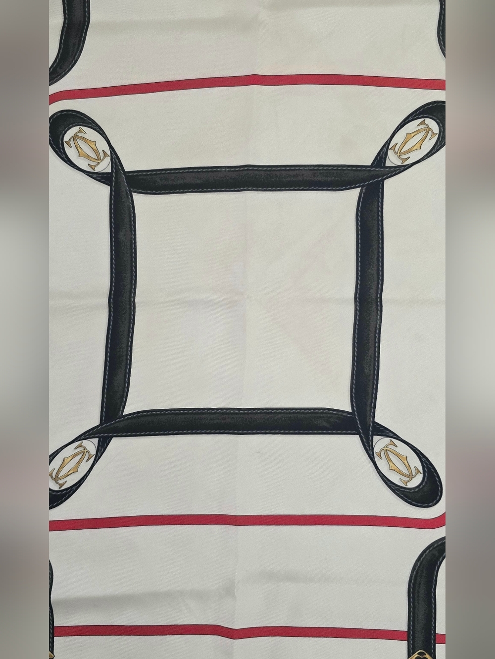 Must de Cartier 100% Silk Vintage Scarf 34" Square - Picture 7 of 8